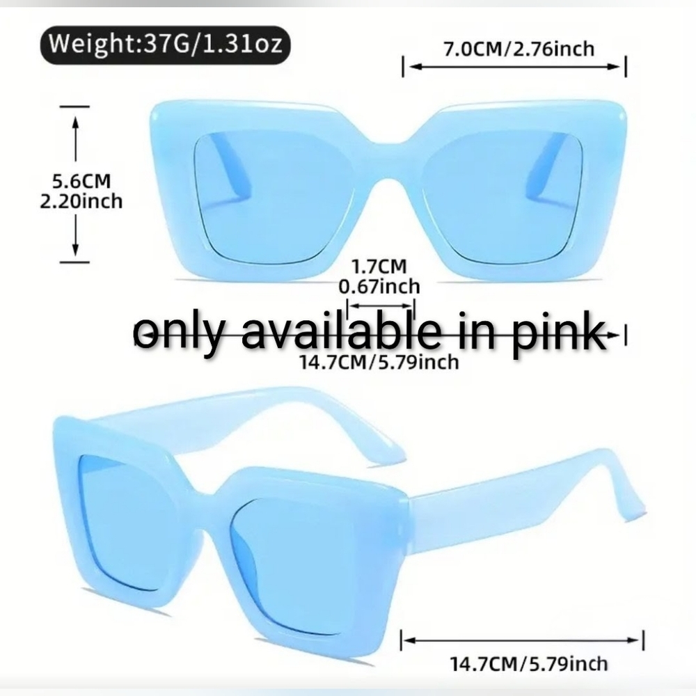 Bold Pink Square Sunglasses - Picture 3 of 3